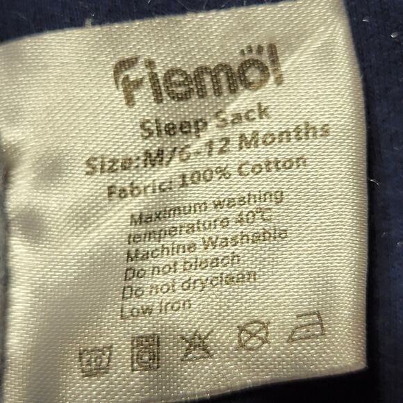 Set of 3 Infant Zipper Nap Sacks: Dark Blue, Lt. Blue & Hedgehogs - Size Medium - Picture 3 of 3